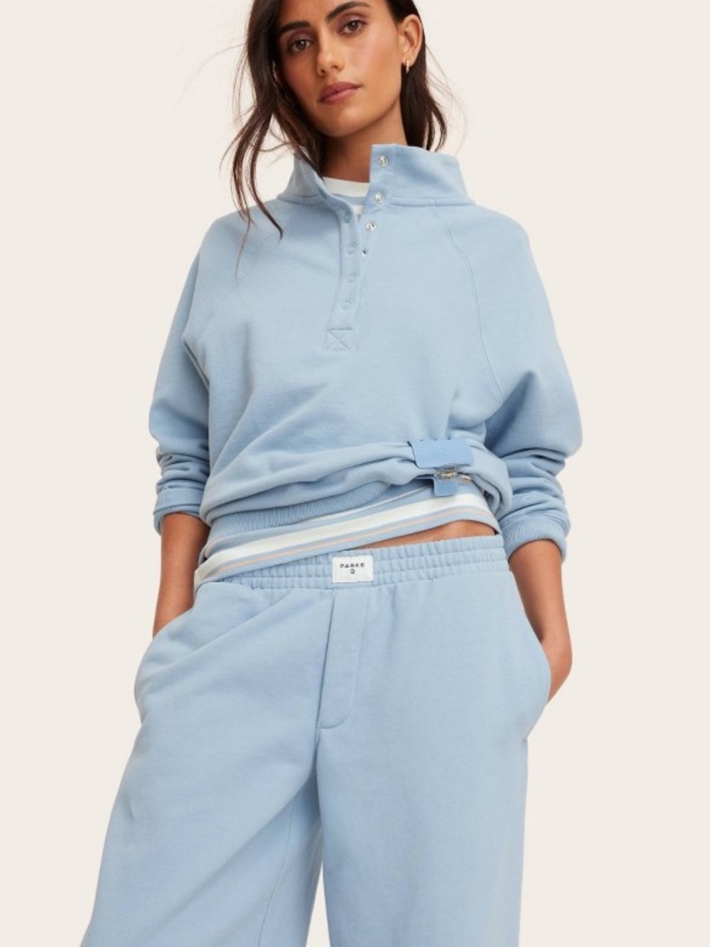 High-Rise Boxer Sweatpants - Parke x Target Light Blue NEW - Picture 3 of 3